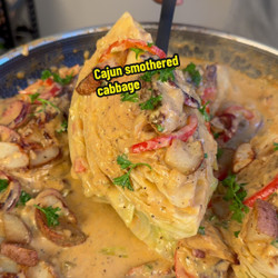 Creamy Cajun Smothered Cabbage