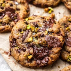 Chewy Vegan Brown Butter Pistachio Cookies
