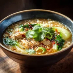 Ginger Chicken And Rice Soup With Bok Choy