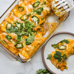 Broccoli-sweet Potato Enchiladas With Vegan Queso Sauce (gf, Low Fodmap)