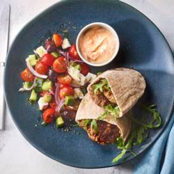 Lamb And Lentil Burgers With Greek Salad
