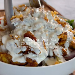 Chicken Schwarma Crispy Rice Salad