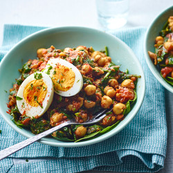 Chickpea, Spinach And Egg Curry