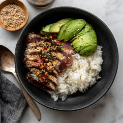 Sesame Seared Ahi Tuna Steaks With Korean Dipping Sauce