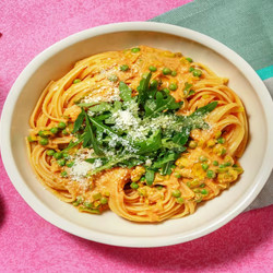 Simple Lemon, Leek And Pea Linguine With Cheese And Rocket