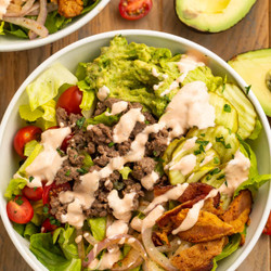 Fully Loaded Burger Bowl With "special Sauce"