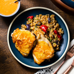 One-pot Chicken And Rice With Coconut-ginger Sauce