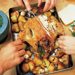 Roast Chicken With Lemon &amp; Rosemary Roast Potatoes
