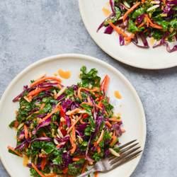 Asian Kale Slaw With Ginger Peanut Dressing