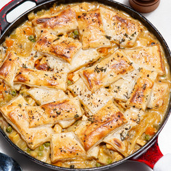 Skillet Chicken Pot Pie With Puff Pastry