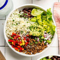 Ground Beef Burrito Bowl With Cilantro Lime Rice