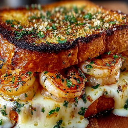 Ultimate Shrimp Grilled Cheese With Garlic Bread