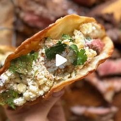 Crispy Puffy Street Corn Style Steak Tacos