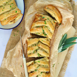 Braided Puff Pastry Strudel With Caramelized Mushrooms And Spinach - Marilena's Kitchen