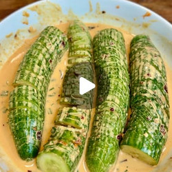 Accordion Cucumbers With Creamy Sauce