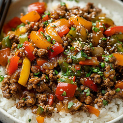 Beef And Pepper Rice Bowl