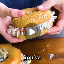 Chopped smoked salmon Bagel