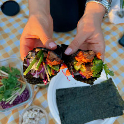Spicy Smoked Salmon Hand Rolls