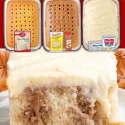 Ina Garten’s Cinnamon Roll Poke Cake