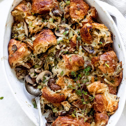 Savory Caramelized Onion Croissant Stuffing
