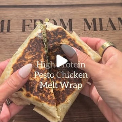 High Protein Pesto Chicken Wrap Melt