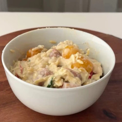 Cheesy Sausage Orzo Bake