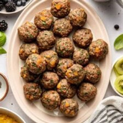 Apricot Basil Breakfast Meatballs