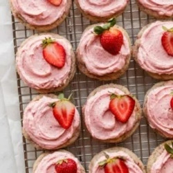 Frosted Strawberry Cookies