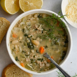 Lemon White Bean Soup With Turkey And Greens