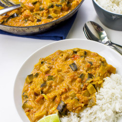 Aubergine Curry with Rice