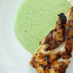 Grilled Sea Bass With Spicy Green Sauce