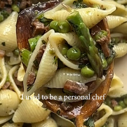 Asparagus, Pea And Bacon Pasta