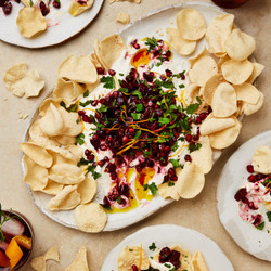 Beetroot And Orange Chaat With Mini Poppadoms