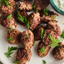 Greek Lamb Meatballs With Creamy Dill Dipping Sauce