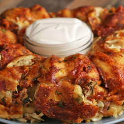 Garlic Knot Chicken Alfredo Rings