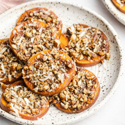 Cinnamon Pecan Sweet Potato Rounds