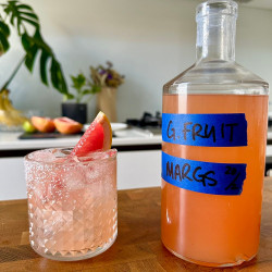 Batched Grapefruit Margaritas cocktail
