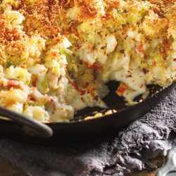Cauliflower, Leek And Bacon Gratin