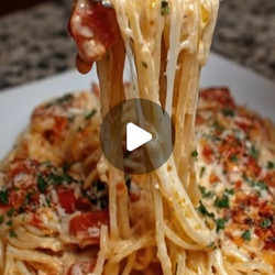 Cheesy Spaghetti In Garlic Parmesan And Cream Cheese Tomato Sauce
