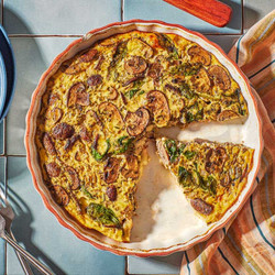Crustless Quiche With Spinach And Mushrooms