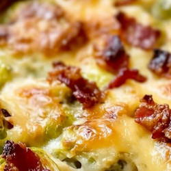 Gratin Brussels Sprouts With Bacon