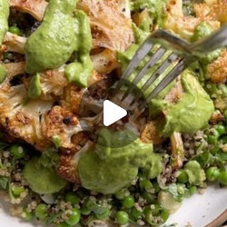 Sticky Smoky Cauliflower With Quinoa &amp; Pea Salad And Green Goddess Dressing