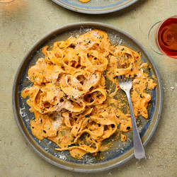 Fettuccine with ’nduja, lemon and mascarpone
