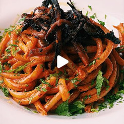15 Minute Turkish Pasta With Pulled Harissa Oyster Mushies