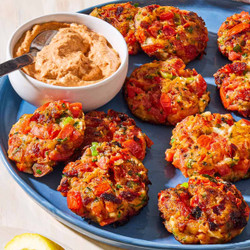 Greek Tomato Fritters With Sun-dried Tomato Yogurt Dip