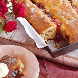 Jam And Cinnamon Doughnut Traybake