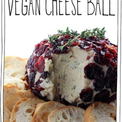 Vegan Cranberry Cheese Ball With Fresh Thyme