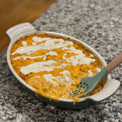 Spicy Dill Pickle Buffalo Chicken Dip