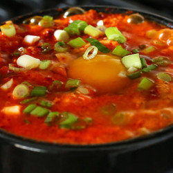 Kimchi Sundubu-jjigae (김치순두부찌개) Spicy Soft Tofu Stew With Kimchi...