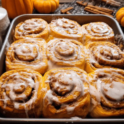 Fluffy Pumpkin Cinnamon Rolls With Cream Cheese Frosting